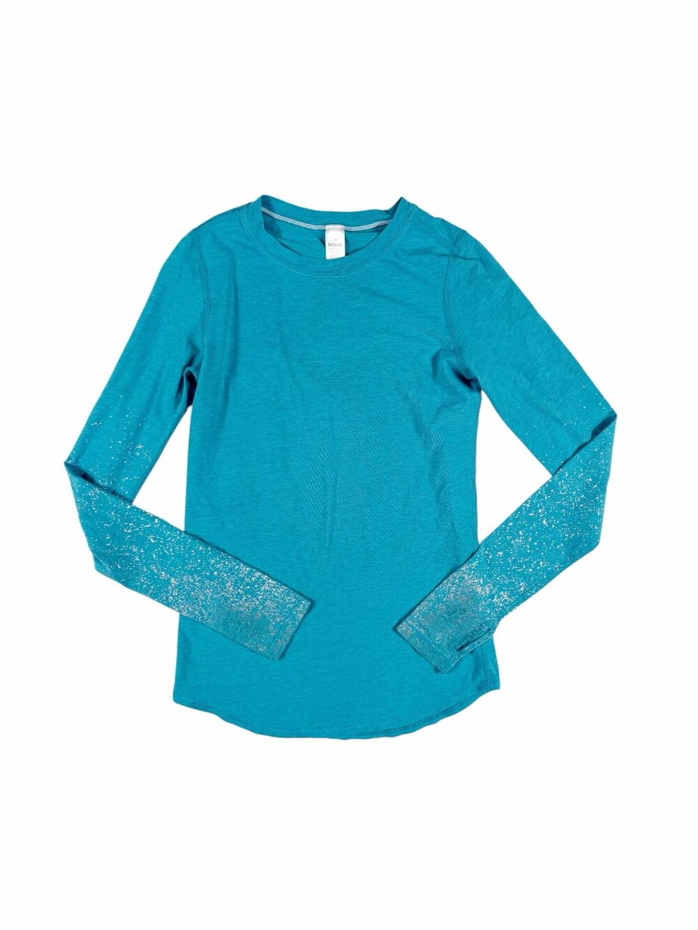 Ivivva by Lululemon Pima Cotton Long Sleeve Speckled Sleeve Tee Size 10